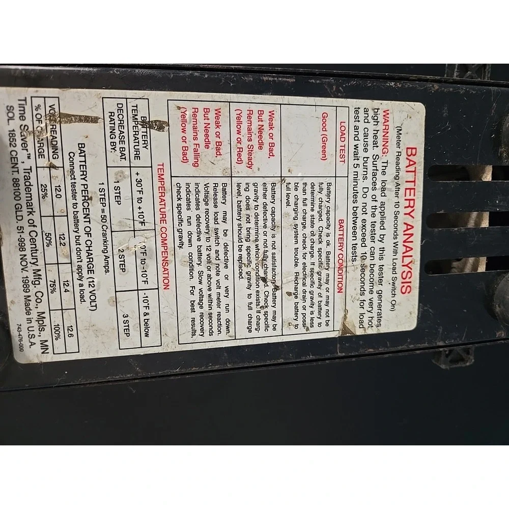 Goodall 51-998 Battery Load Tester & Charging System Tester NOS Vintage